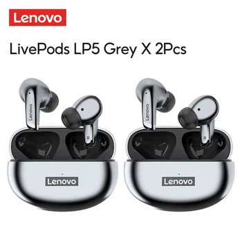 Lenovo LP5 TWS Bluetooth Kulaklık 9D Stereo kablosuz kulaklık Spor Su Geçirmez TWS Kulakiçi Dokunmatik Kontrol mikrofonlu kulaklık