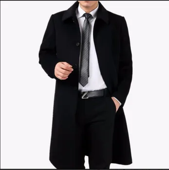 M-4xl Sonbahar Ve Kış Yeni erkek Palto Kaşmir Palto Kalınlaşma Yün Uzun Ceket Giyim Sıcak Siper Artı Boyutu Giyim