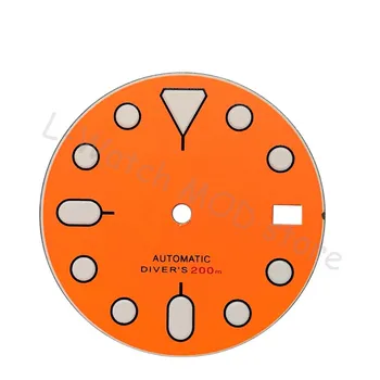 MAT İzle Dial Modifiye Skx007 SKX009 NH36 Küçük Milimetre Abalone Nh35 Durumda turuncu Kadran gün 28.5 mm