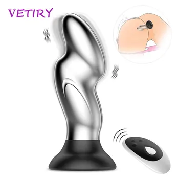 Metal Anal Plug Vibratör Kablosuz Uzaktan Butt Plug Erkek prostat masajı Masturbator Yapay Penis Vibratör Kadınlar için Seks Oyuncakları