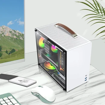 METALFISH S5 Beyaz Bilgisayar Kasası Oyun PC Kasa Desteği MATX / ITX 24.5*24.5 cm SFX/ATX PSU Orta Kule / 180 Su Soğutma Soğutucu