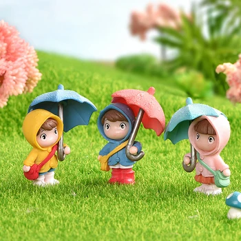 Mini Cute Umbrella Girl Doll Landscape Handcrafted Fairy Garden Figurines Accessories Сад И Огород Для Дачи Décoration De Jardin