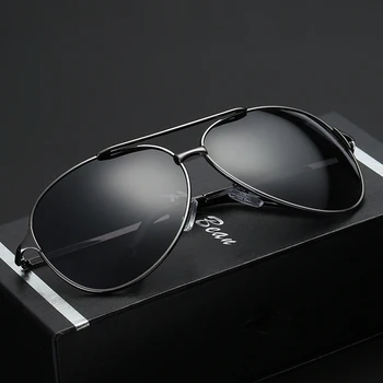 Moda Pilot Erkekler Polarize Güneş Gözlüğü güneş gözlüğü Shades Aynalar Kaplama Puan Siyah Çerçeve Gözlük Erkek güneş gözlüğü UV400
