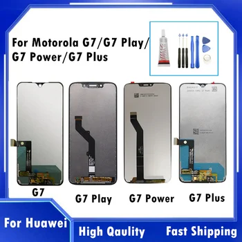 Motorola Moto G7 Güç Ekran XT1955 LCD G7 Artı dokunmatik ekran digitizer G7 Oyun LCD Değiştirme XT1952 LCD Moto G7 LCD