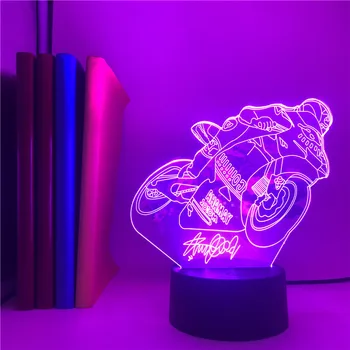 Motosiklet Racer Araba Tasarım LED Gece Lambası Pil USB 3D Gece Lambası Çocuk Çocuk Yatak Odası Başucu Dekoratif Lamba Yılbaşı Hediyeleri