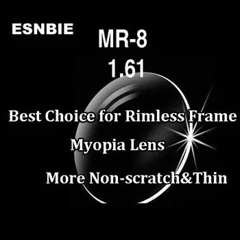 MR-8 Yüksek Kalite Özelleştirilmiş Çerçevesiz Gözlük Optik Lensler 1.61 Endeks Asferik Lens Reçete Lens Miyopi Gözlük Lens