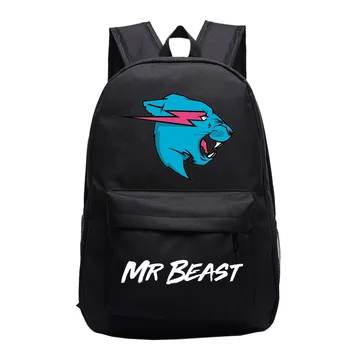 Mr Beast Yıldırım Kedi erkekler için sırt çantası Kız Karikatür Bookbag Okul Öğrencileri için Sırt Çantası Gençler seyahat Laptop Sırt Çantaları Mochila