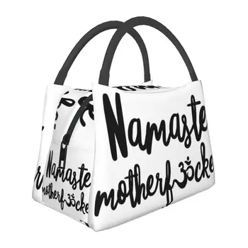 Namaste Pop Tarzı Öğle Yemeği Çantası Komik Kelimeler Kawaii yemek kabı Açık Piknik Taşınabilir Soğutucu Çanta Tasarımcısı Termal Öğle Yemeği Çantaları