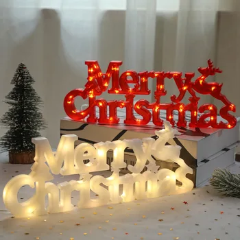 Noel Ağacı Led Kolye Merry Christmas Mektup Noel Partisi DIY 2022 Yeni Yıl Hediyeleri Dekorasyon Navidad Ev Dekor Süsler