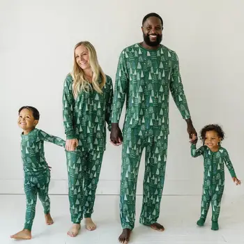 Noel Yeni Aile Giyim Seti Moda Yetişkin çocuk pijamaları Seti pamuklu Gecelik Pijama Eşleşen Aile Kıyafetleri Gecelik