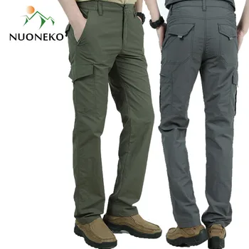 NUONEKO Erkekler Taktik Pantolon Açık Hızlı Kuru yürüyüş pantolonu Erkekler Su Geçirmez Dağ Tırmanma Ordu Trekking spor pantolonları PN11