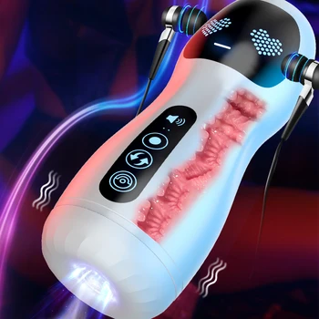Otomatik Erkek Masturbator Titreşim Oral Seks Emme Makinesi Silikon Vajina mastürbasyon kupası Seks Oyuncakları Yetişkin Ürünleri Erkekler için