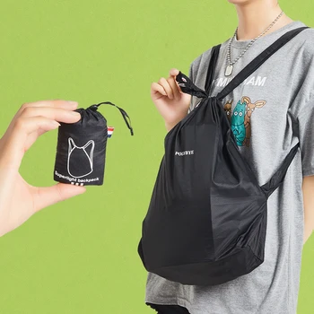 Polybye Süper hafif Yeniden Kullanılabilir bez çanta Çevre Dostu Geri Dönüşüm Polyester Katlanabilir Sırt Çantası alışveriş çantası