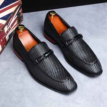 resmi ayakkabı erkek Deri Bahar Sonbahar Oxford Loafer'lar Nefes Flats Erkekler Sapatos Masculino rahat ayakkabılar zapatos de hombre