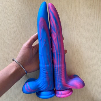 Seks Shop Renkli Yapay Penis Silikon Anal Plug Seks Oyuncakları Erkekler İçin Anal Masaj Kadın Mastürbasyon G-spot Teşvik Masaj Büyük Penis