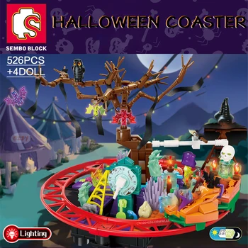 SEMBO Cadılar Bayramı Coaster parti oyuncakları Tuğla Kabak Aydınlatma Yapı Taşları DIY Roleplay PlayKits Hediyeler Çocuk Yetişkinler