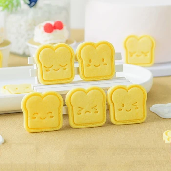 Sevimli Mini Tost kurabiye kesici Şeker El Sanatları Kalıp Kek Kalıpları kurabiye damgası Kesici Fondan Kek Dekorasyon Aracı Pişirme Kalıp