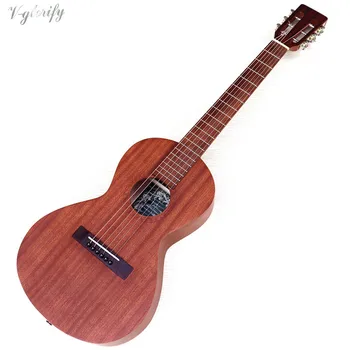 Seyahat Gitar 36 İnç Akustik Gitar 6 Dize Mini Gitar Kahverengi Ve Doğal Renk Halk Gitar Tam Sapelli