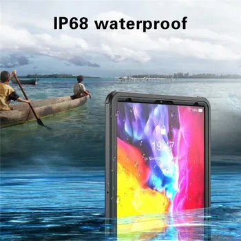 Su geçirmez Kılıf İçin iPad Pro 12.9 2020 TPU Şeffaf Sualtı Mühürlü Kapak için iPad 12.9 inç 2018 Su Geçirmez Kar Geçirmez Fundas