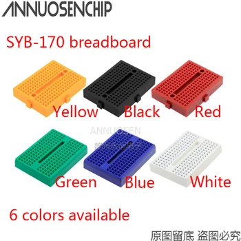 SYB-170 Beyaz siyah mavi kırmızı yeşil tahta / test kartı / renkli küçük breadboard / 35X47mm ithal malzemeler 1 adet / grup