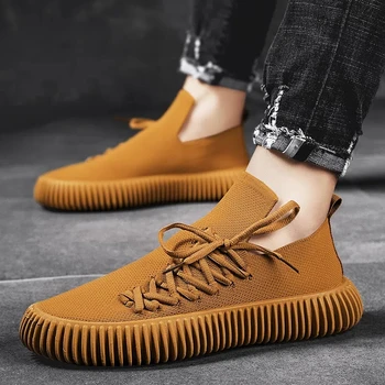 Tasarımcı erkek gündelik ayakkabı spor ayakkabı marka yan lace up loafer'lar erkek örme bahar ayakkabı erkekler için 2023 ücretsiz kargo