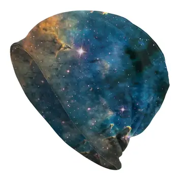 Uzay Galaxy Skullies bere Moda Sonbahar Kış Açık Erkek Kadın Kap Yetişkin Bahar Sıcak Çift kullanımlı Kaput Örgü Şapka