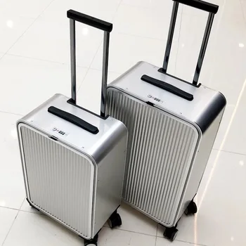 Vnelstyle 100 % Tüm Alüminyum seyahat haddeleme bagaj yeni lüks moda bavul spinner taşıma tekerlekli çanta 16/20 / 24 inç