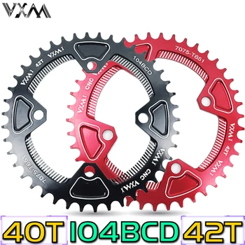 VXM Yuvarlak Dar Geniş Aynakol Dağ bisikleti bisiklet 104BCD 40T 42T aynakol Diş plakası Parçaları 104 BCD Aynakol Bisiklet Parçaları
