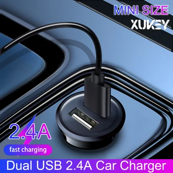 XUKEY USB Bağlantı Noktaları araba şarjı Hızlı Şarj QC3. 0 2.4 A Hızlı araba şarjı USB iphone şarj cihazı Xiaomi Huawei Samsung Cep Telefonu