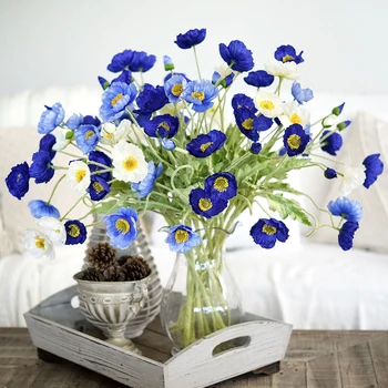 Yapay Haşhaş Kök Sahte Gelincikler Çiçek Yeşillik Düğün Çiçek Dekor Gelin Buketi DIY Düzenleme Vazo Dolgu Malzemesi