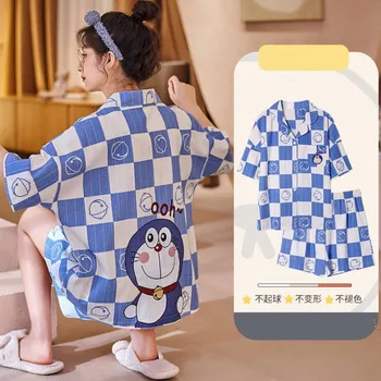 Yaz Pamuklu Pijama Seti Kadınlar İçin Japonya Anime Kawaii Pijama Genç Kızlar İçin Şık Eğlence Ev Giyim Yaz 2022 Kıyafeti