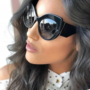 Yeni 2018 Klas Tasarımcı Kedi Göz Güneş Gözlüğü Kadınlar İçin Şık Vintage Moda Cateye Gözlük Oculos de Sol UV400