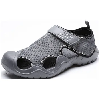 Yeni Erkek Güveç Sandalet Örgü Güverte Hafif plaj sandaletleri Balıkçı Ayakkabı Erkekler için 2021 New456