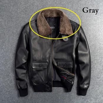 Ücretsiz kargo.Klasik G1 tarzı erkek inek derisi ceket, bombacı deri giyim, siyah hakiki Deri ceket.homme top gun giyim